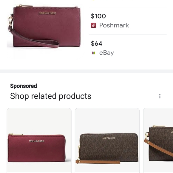 NWOT Michael Kors Jet Set double zip saffiano leather burgundy wallet/clutch - Picture 11 of 13